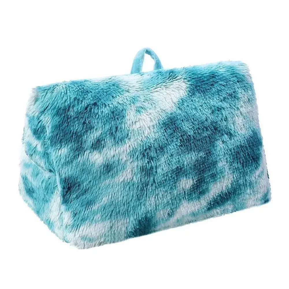 The Big One Tie Dye Print Faux Fur Fuzzy Wedge Pillow